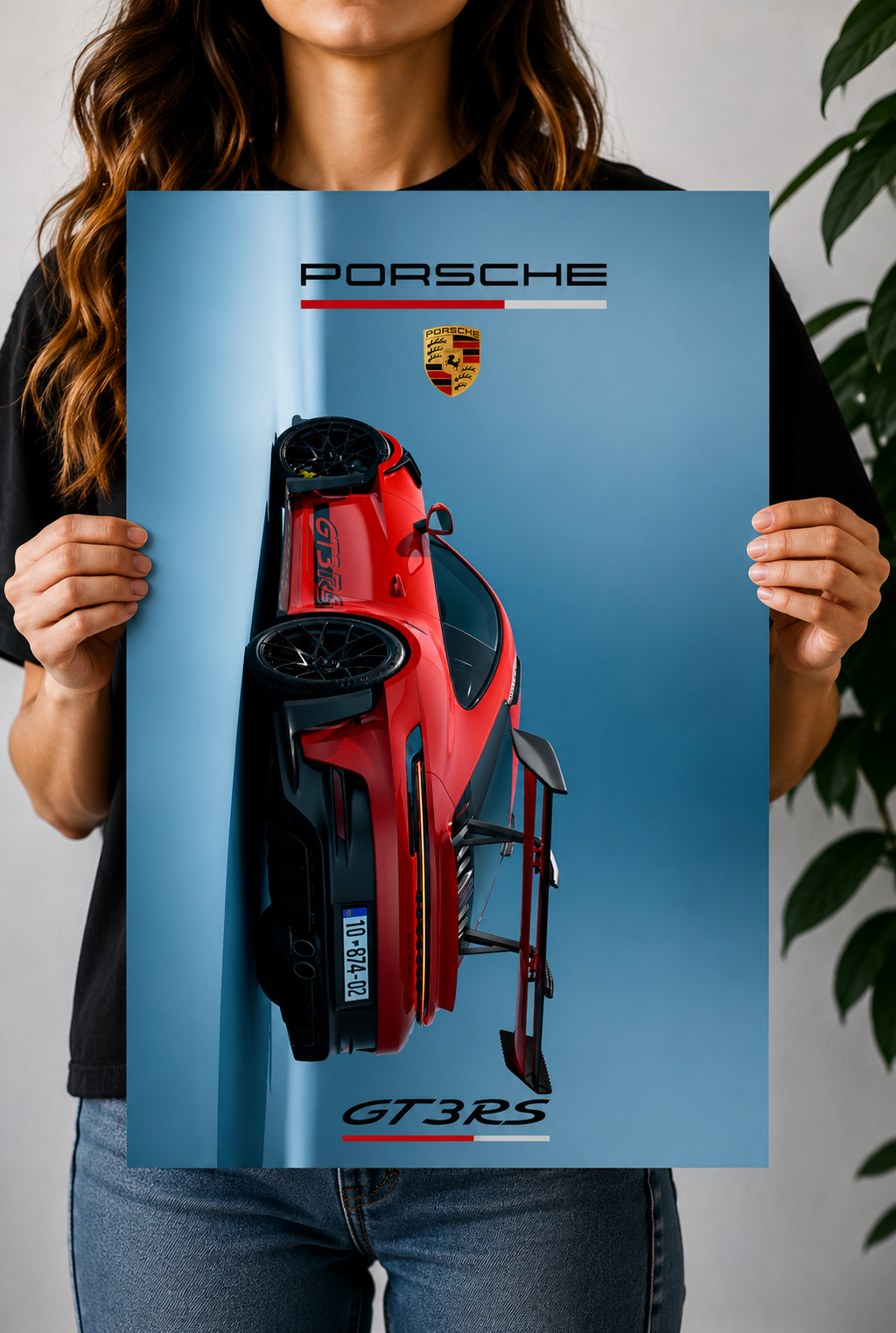 Porsche 911 Surreal Floating Car Poster