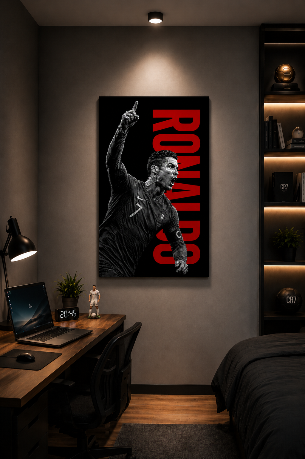 Ronaldo Black Red Signature Poster