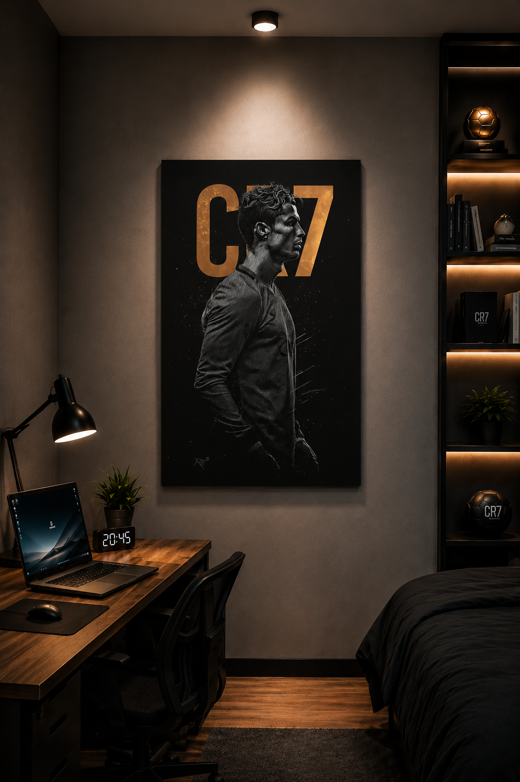 CR7 Golden Profile Wall Art