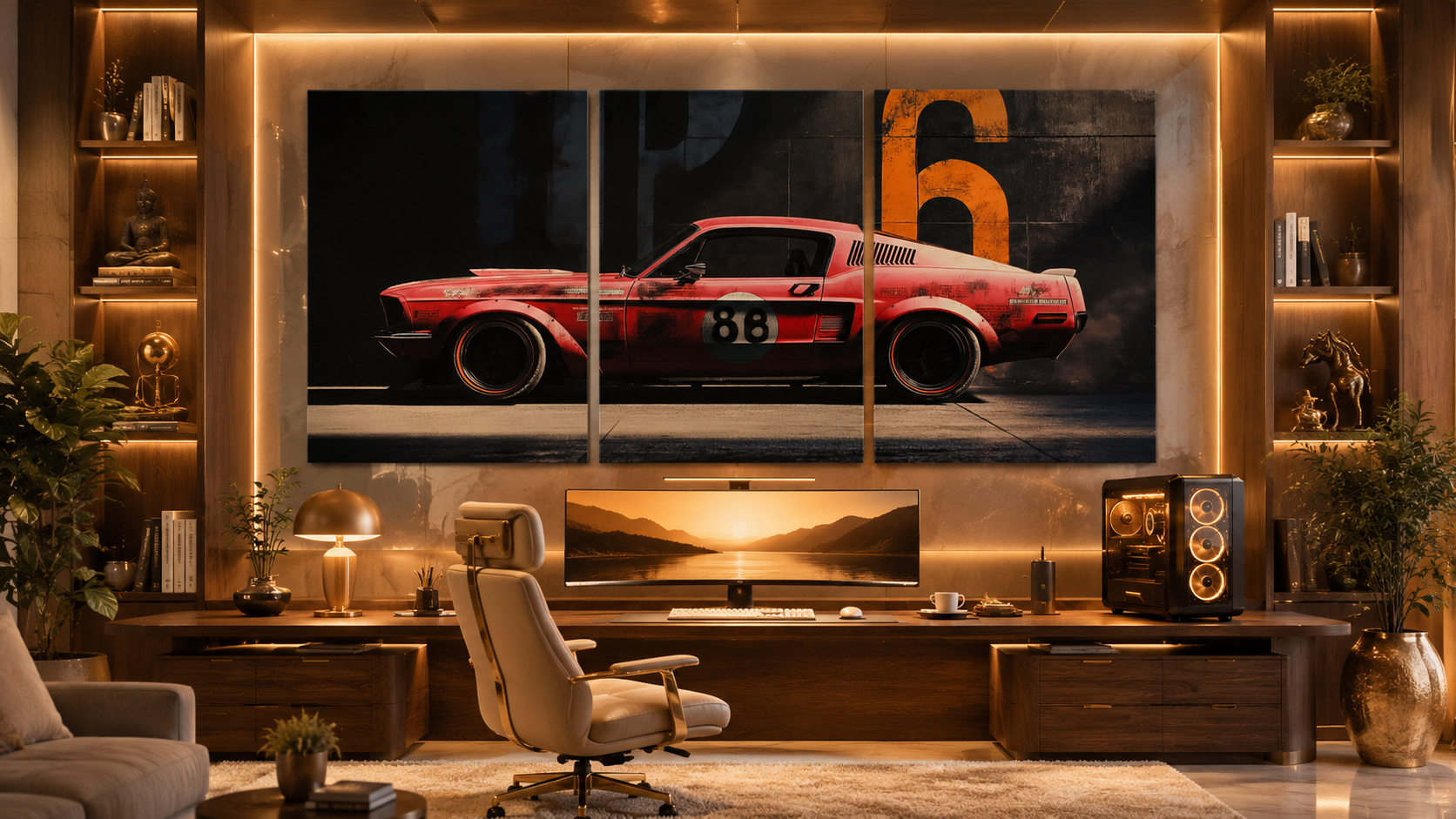 Classic Muscle Car Studio Poster