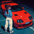 Anime Red Supra MK4 Poster