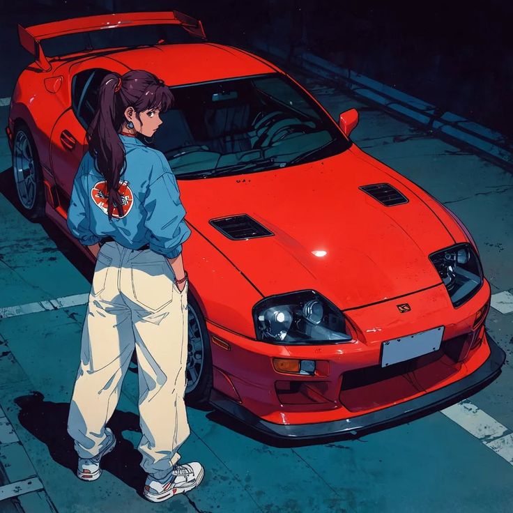 Anime Red Supra MK4 Poster