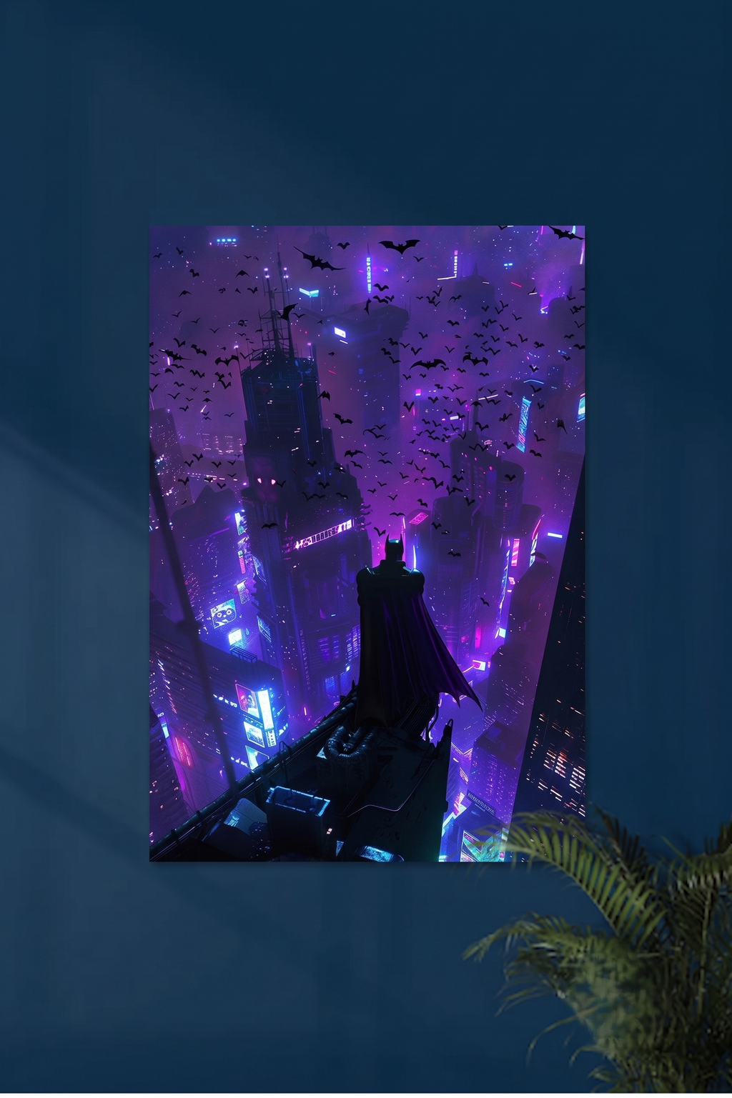 The Caped Crusader Electric Purple Matte Poster