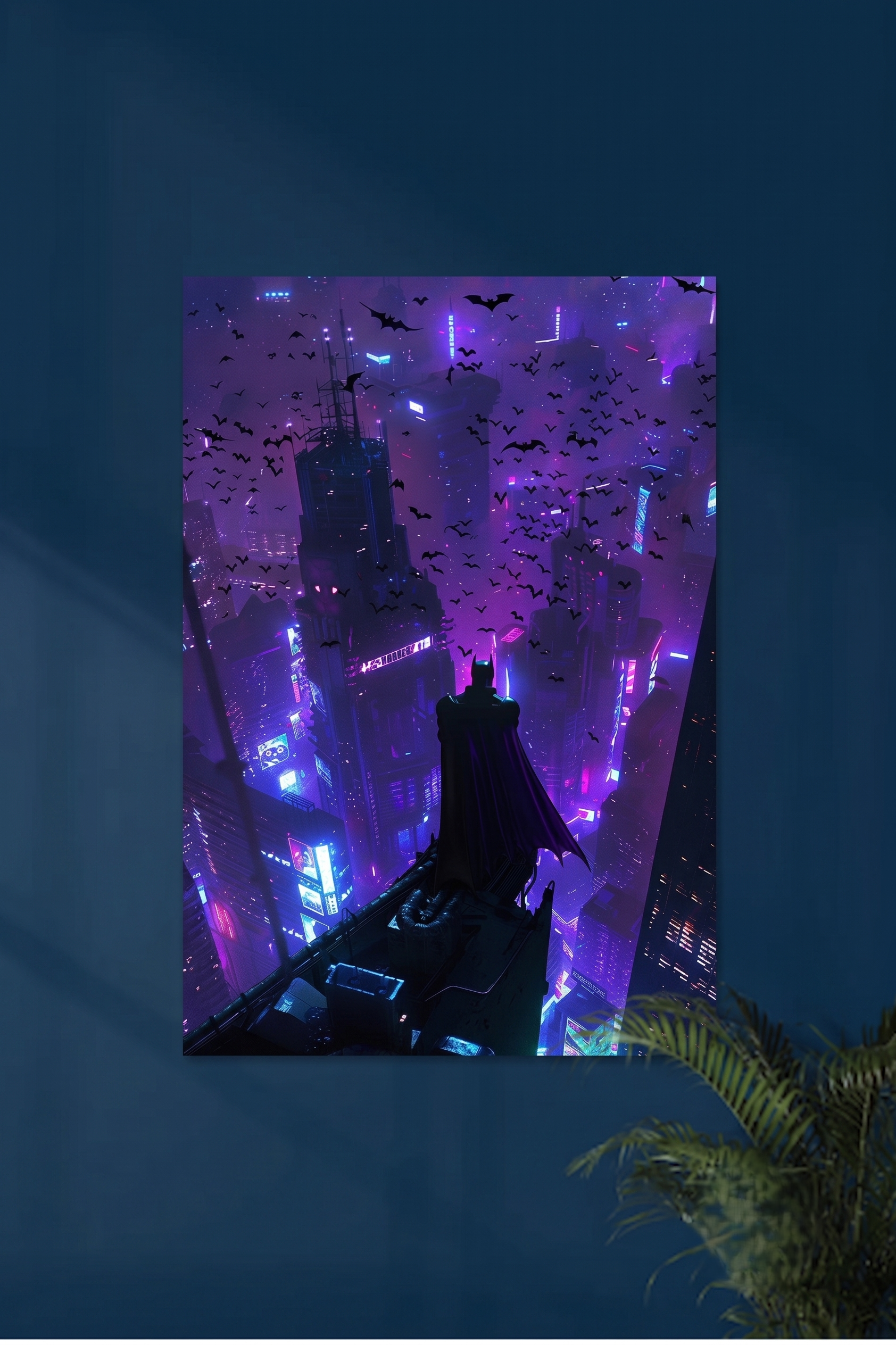 The Caped Crusader Electric Purple Matte Poster