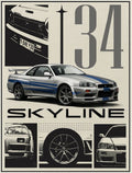 Skyline GT-R R34 Poster