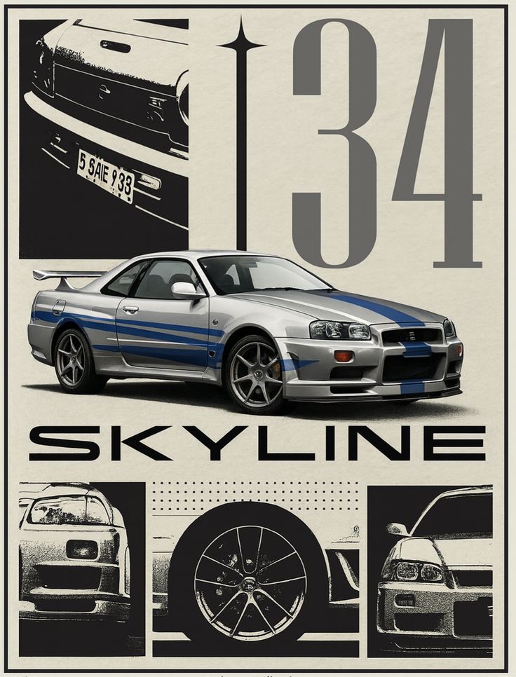 Skyline GT-R R34 Poster