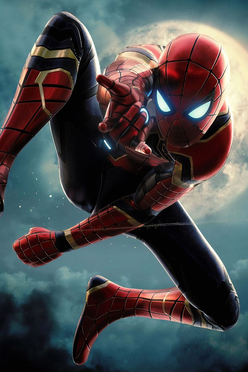 Spider Hero Moonlight Pose Poster