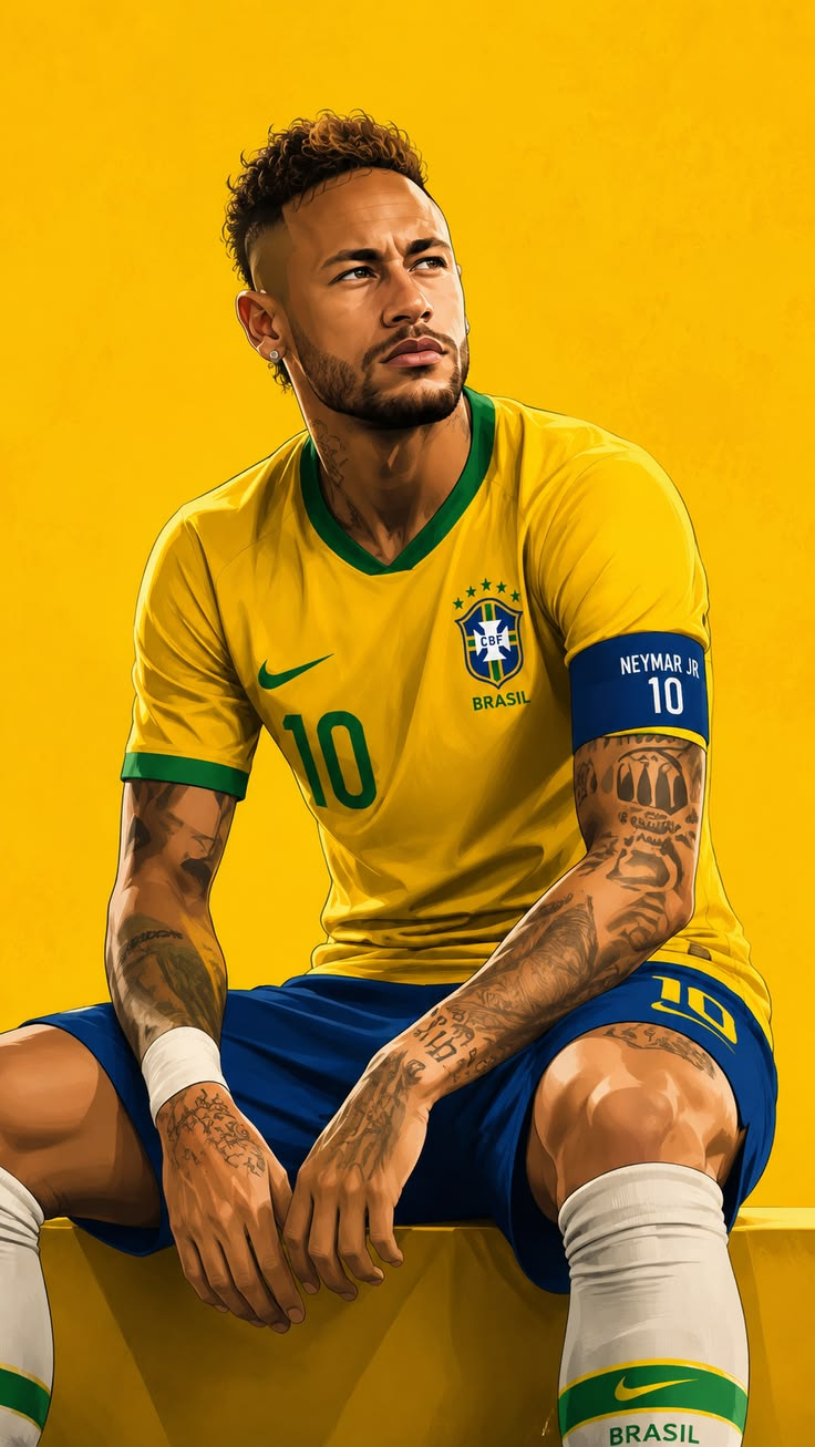 Neymar Brazil Jersey Art