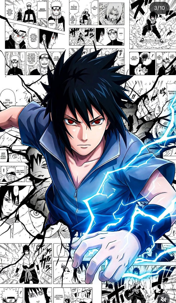 Sasuke Uchiha Chidori Premium Anime Manga Poster