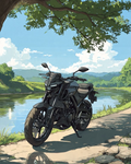 Riverside Bike Serenity Poster