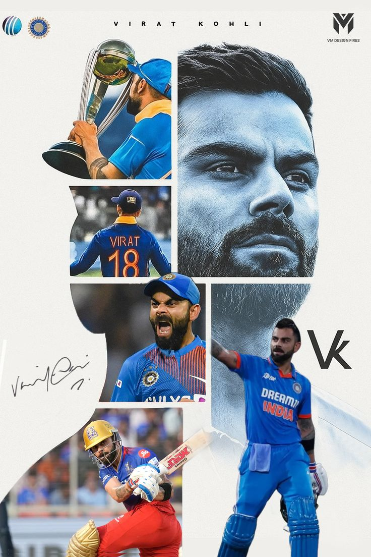 Virat Kohli Career Collage Poster