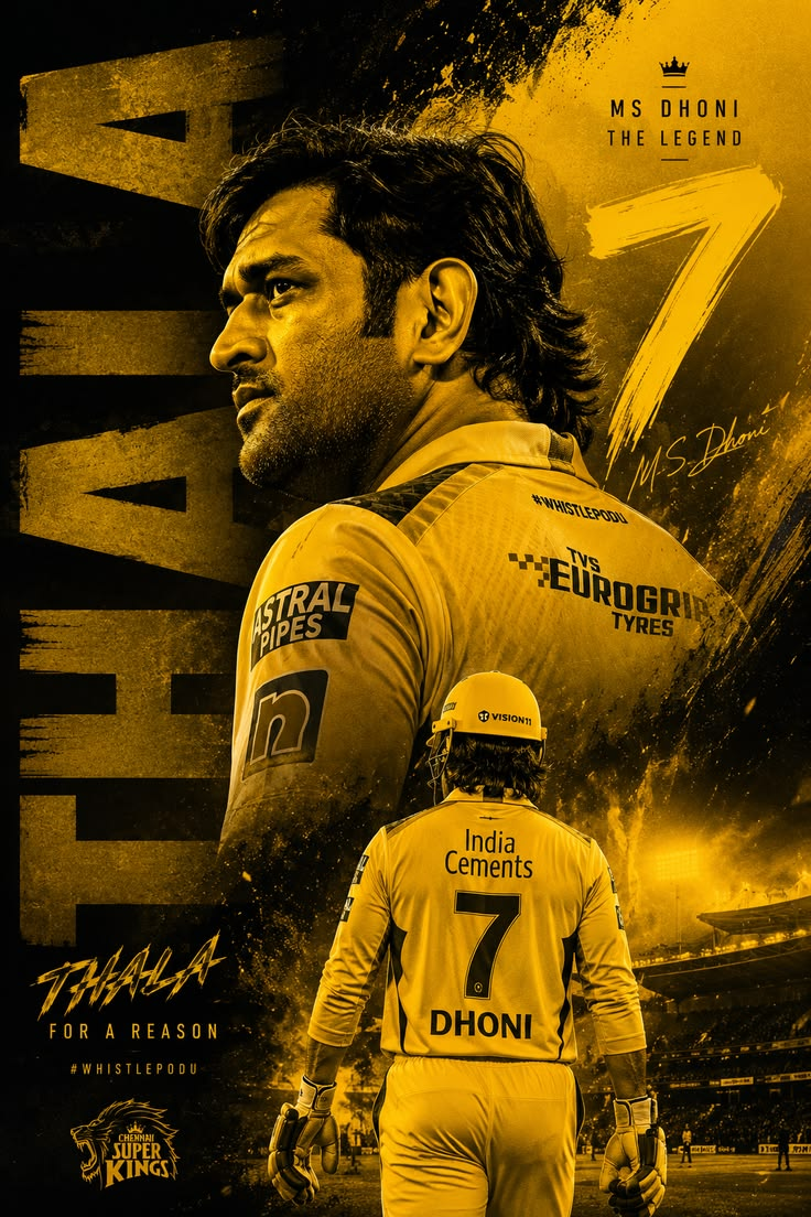 MS Dhoni Signature Poster