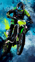 Neon Dirt Bike Splash Art