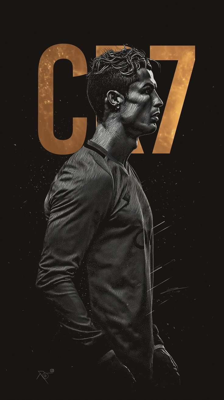 CR7 Golden Profile Wall Art