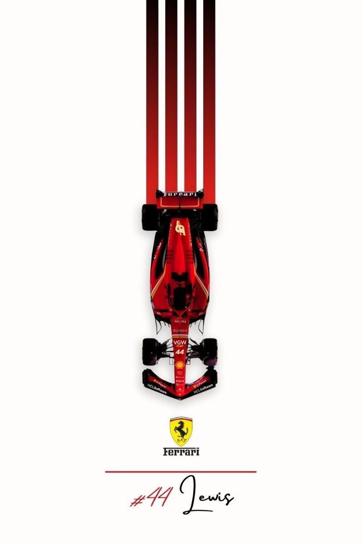 Ferrari F1 Red Line Aesthetic Poster