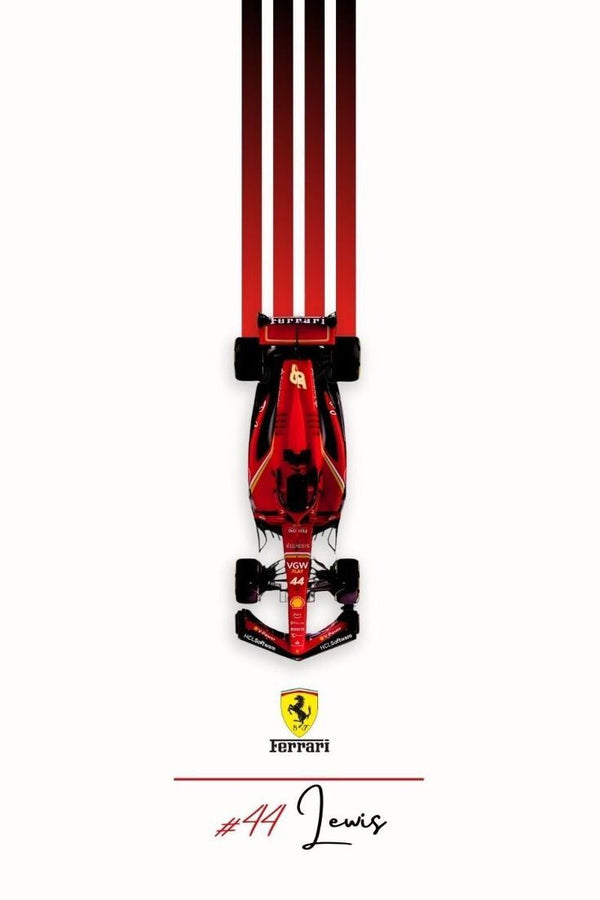 Ferrari F1 Red Line Aesthetic Poster