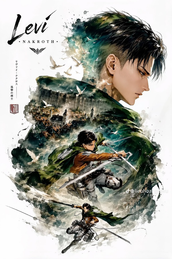 Levi Watercolor Legacy Anime Poster