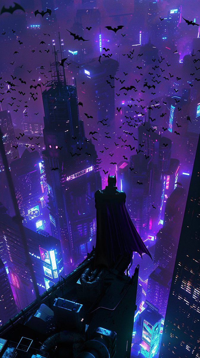 The Caped Crusader Electric Purple Matte Poster