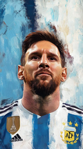 Messi Portrait Paint Style Poster