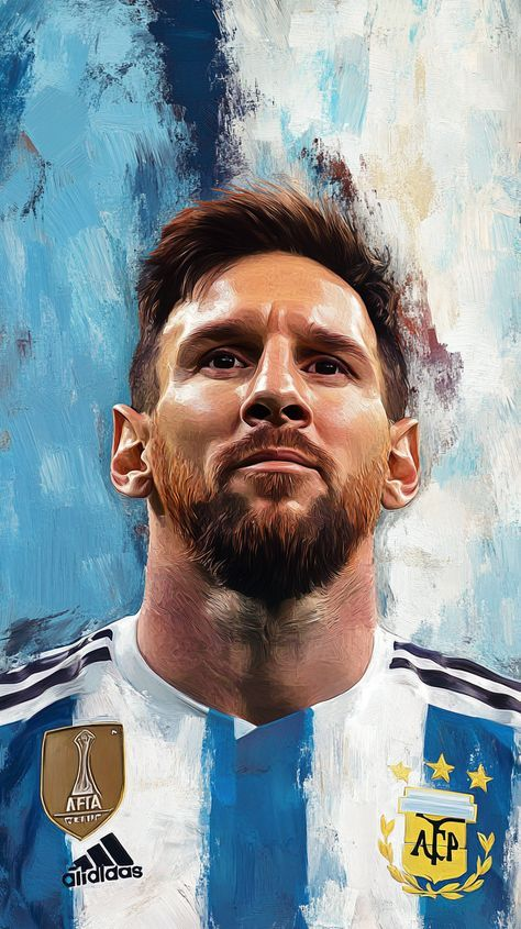 Messi Portrait Paint Style Poster
