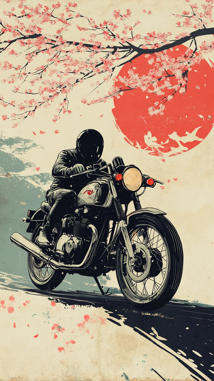Sakura Cafe Racer Poster