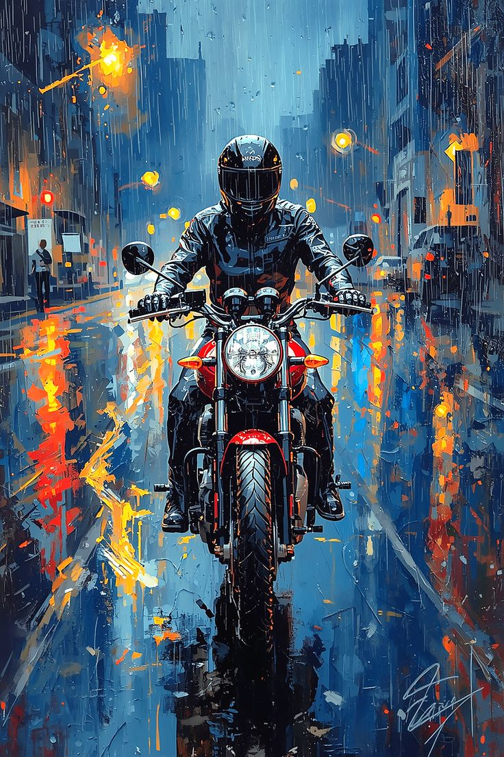 Neon Rain Rider Artwork