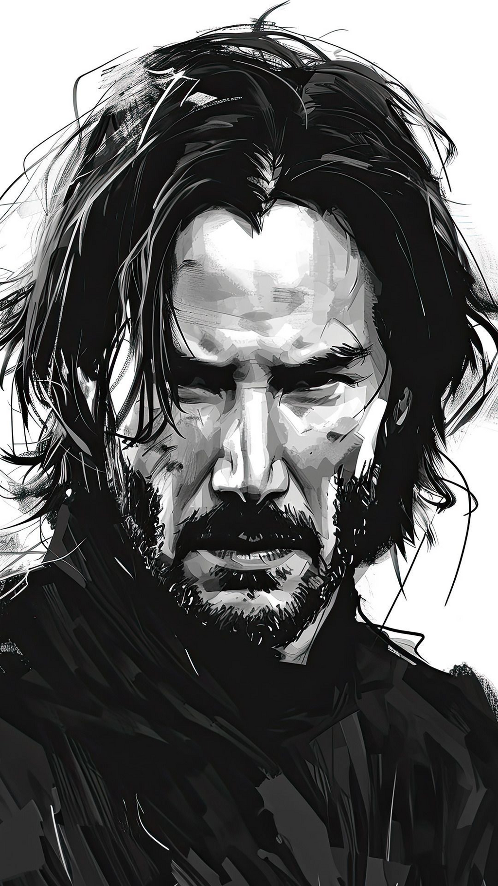 Keanu Reeves Monochrome Sketch Poster