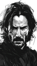 Keanu Reeves Monochrome Sketch Poster