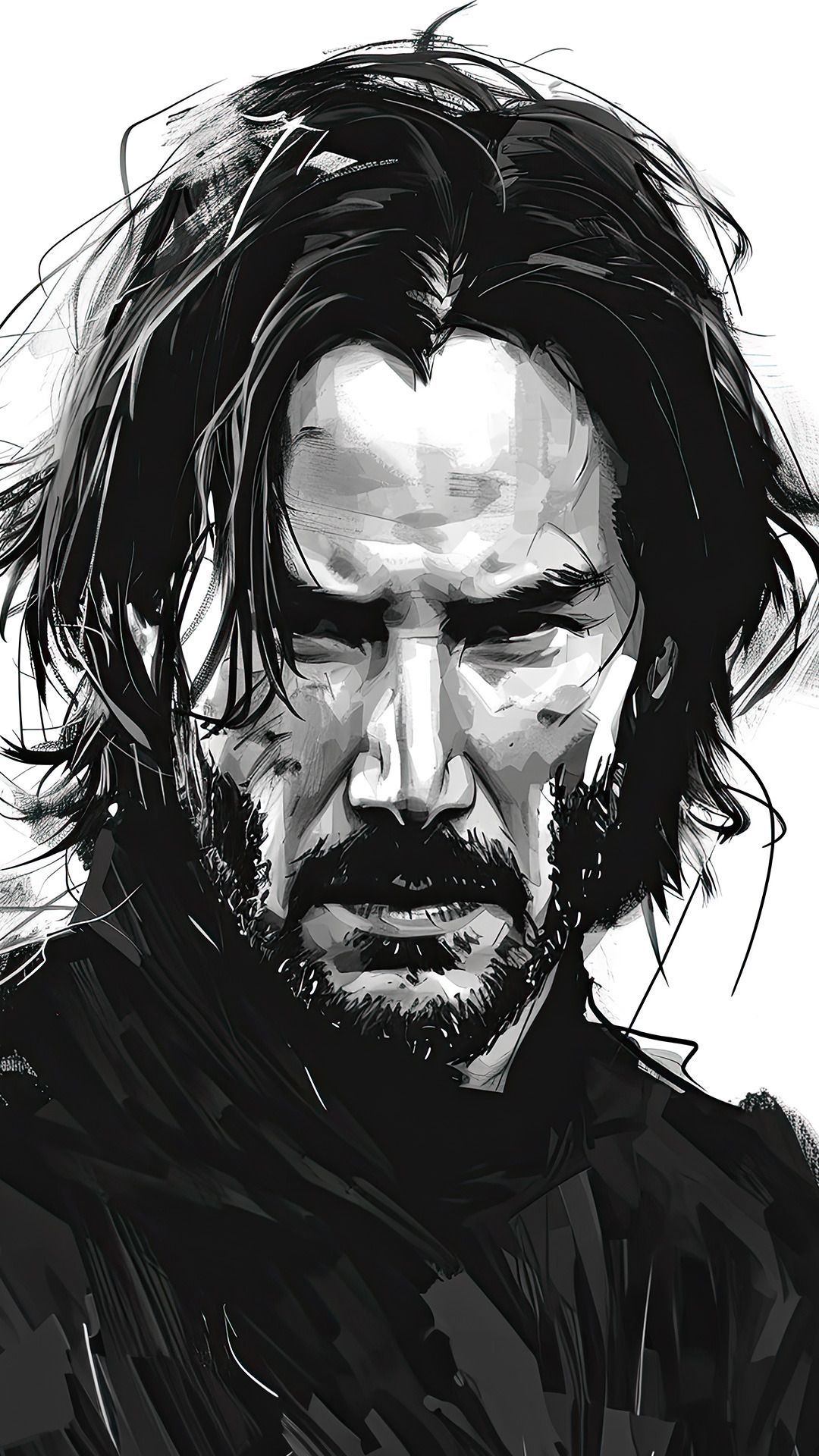 Keanu Reeves Monochrome Sketch Poster