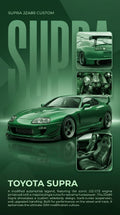 Toyota Supra MK4 Dark Green & Spec Sheet Poster Set