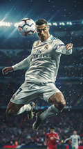 Cristiano Ronaldo Flying Header Poster