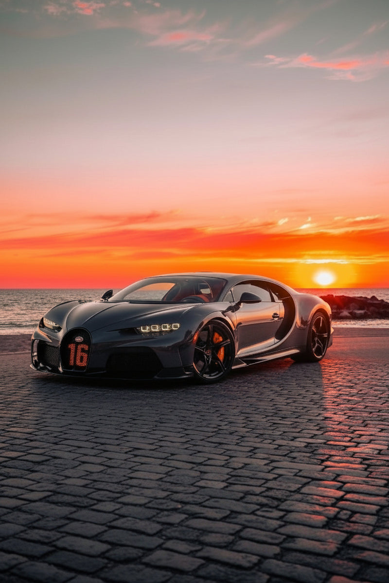 Golden Hour Bugatti Poster
