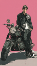Pink Garage Biker Poster
