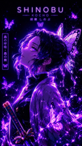 Purple Theme 31 Shinobu Kocho Neon Poster