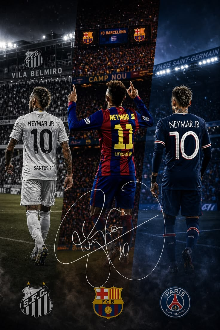 Neymar Legacy Clubs Poster