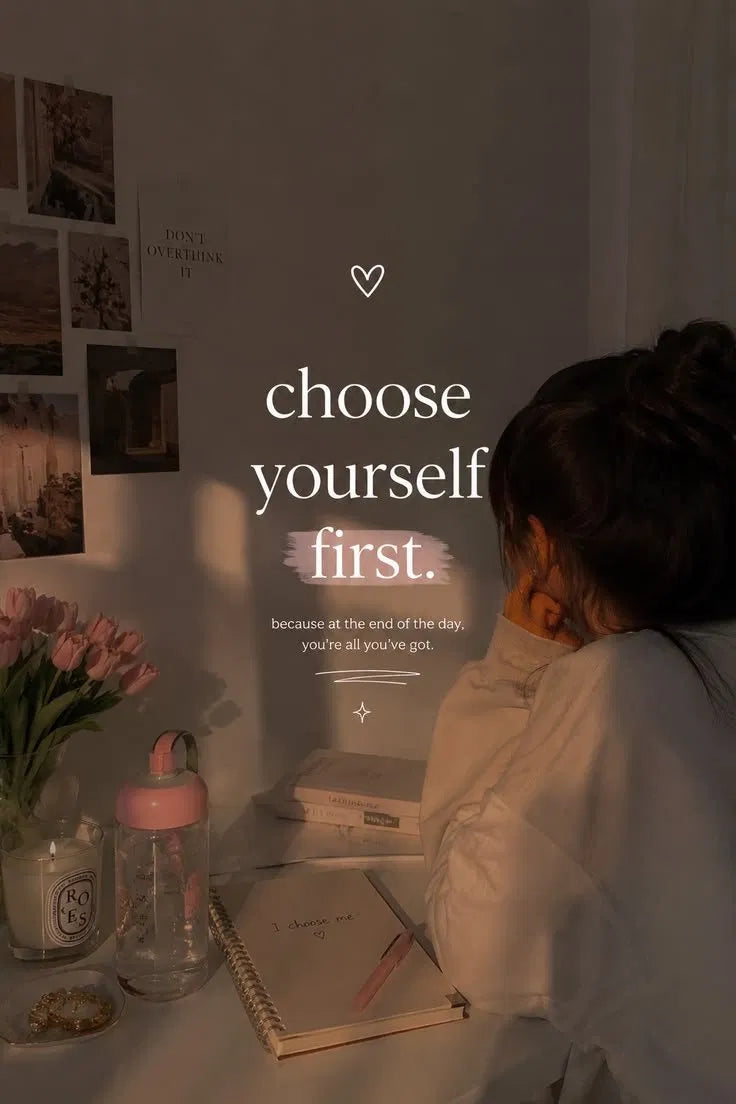 Choose Yourself First Poster | Minimalist Self-Love Art