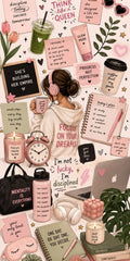 Think Like A Queen Poster | Pink Motivation Collage Art