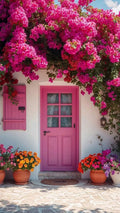 Pink Blossom Doorway Poster | Mediterranean Floral Art