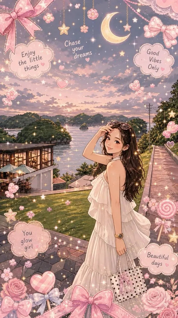 Chase Your Dreams Poster | Sparkly Pink Anime Art