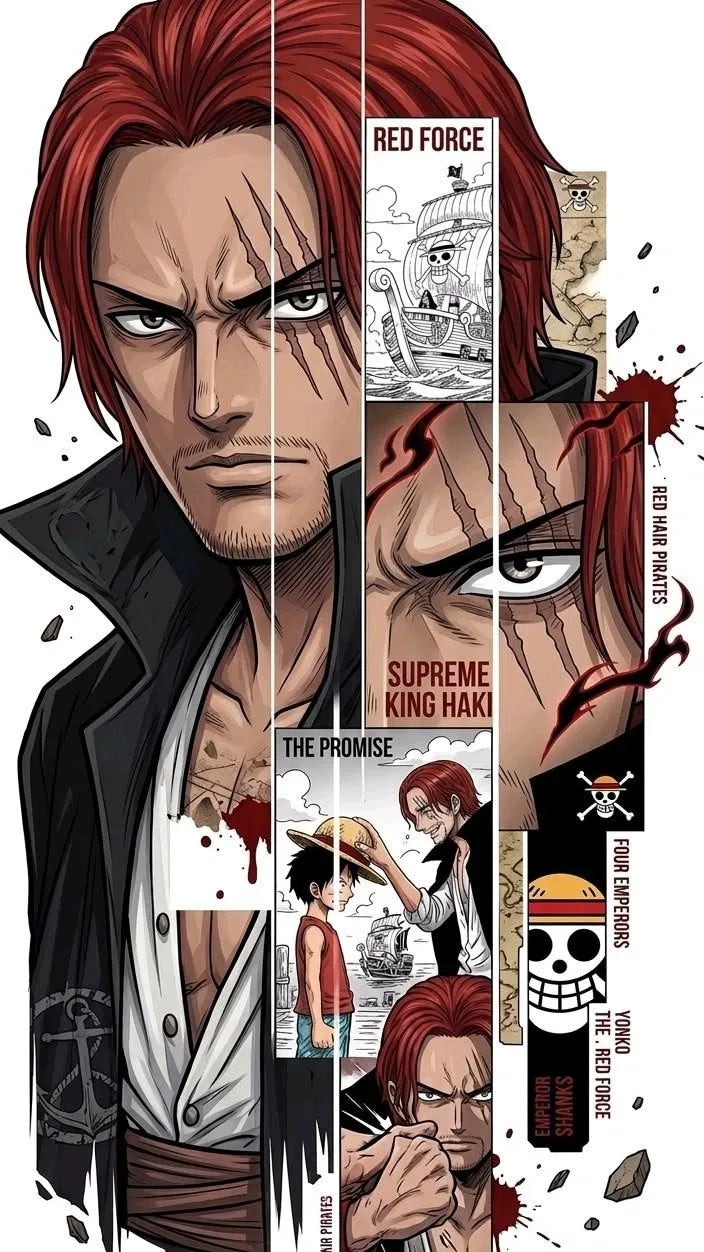One Piece Shanks Red Hair Pirates Poster
