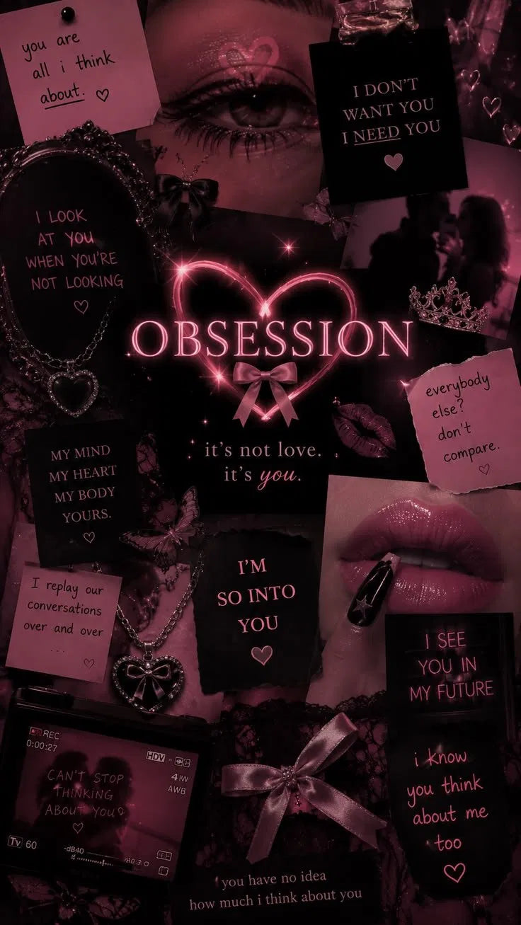 Obsession Poster | Dark Pink Aesthetic Wall Art