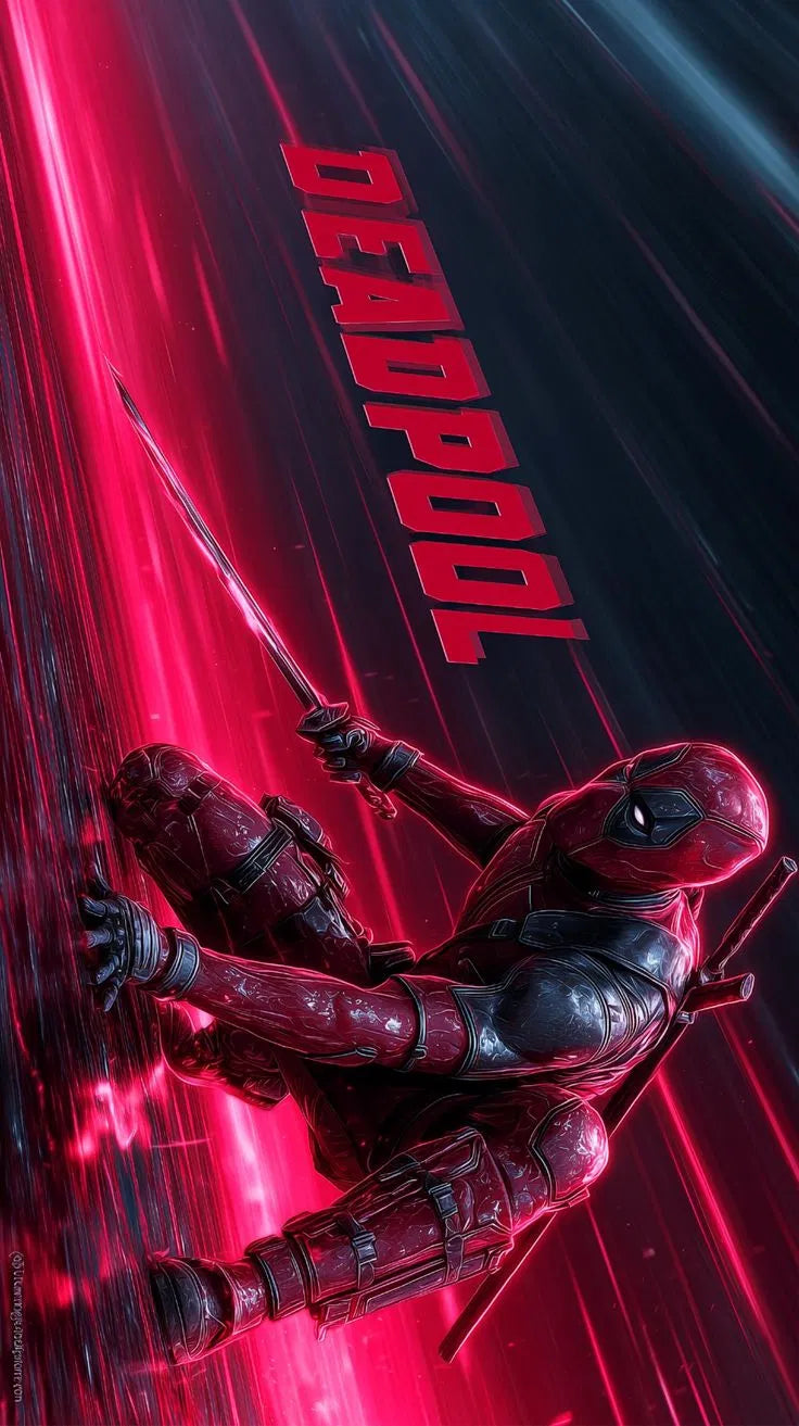 Deadpool Red Streak Action Poster