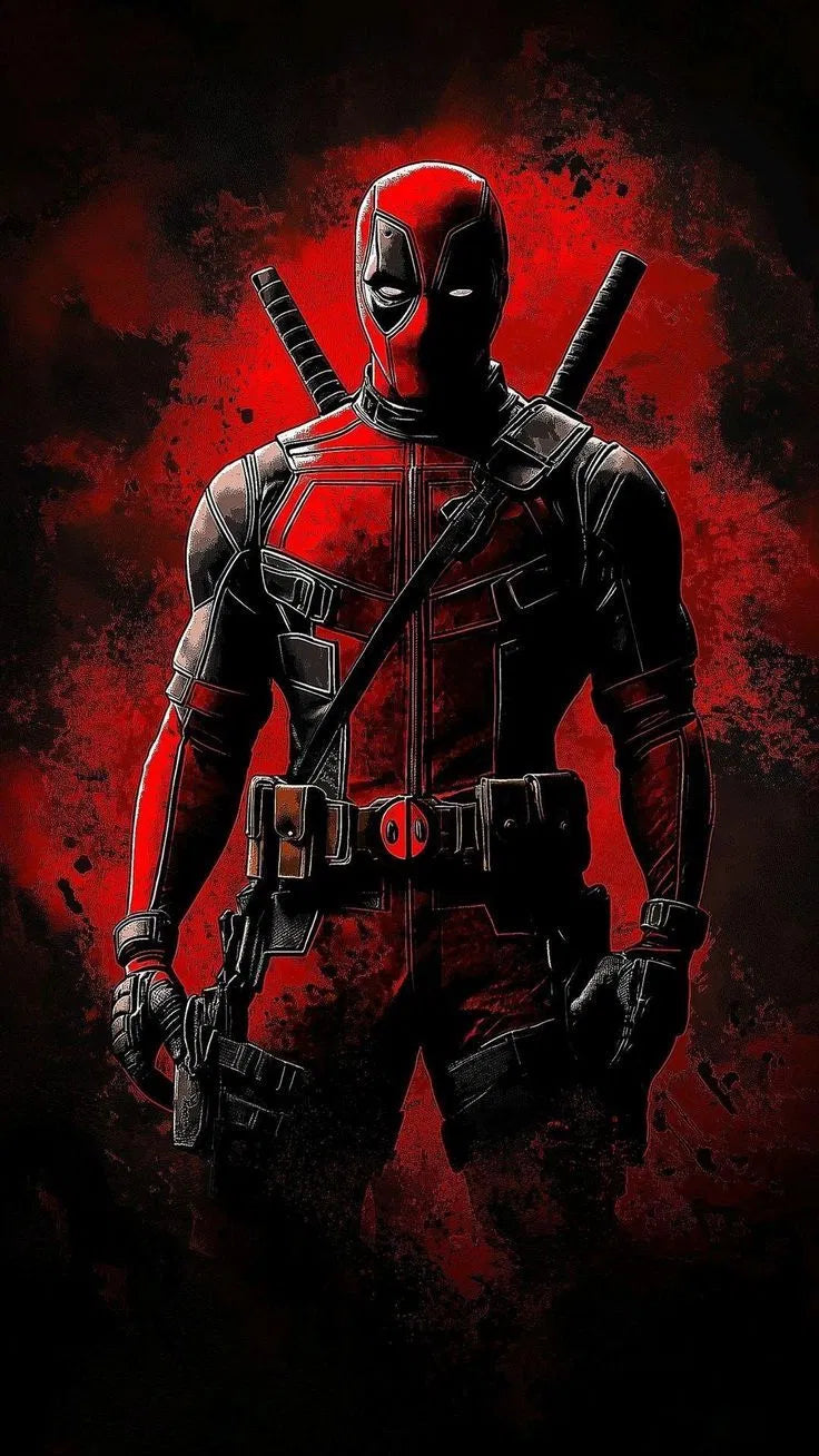 Deadpool Red Silhouette Poster