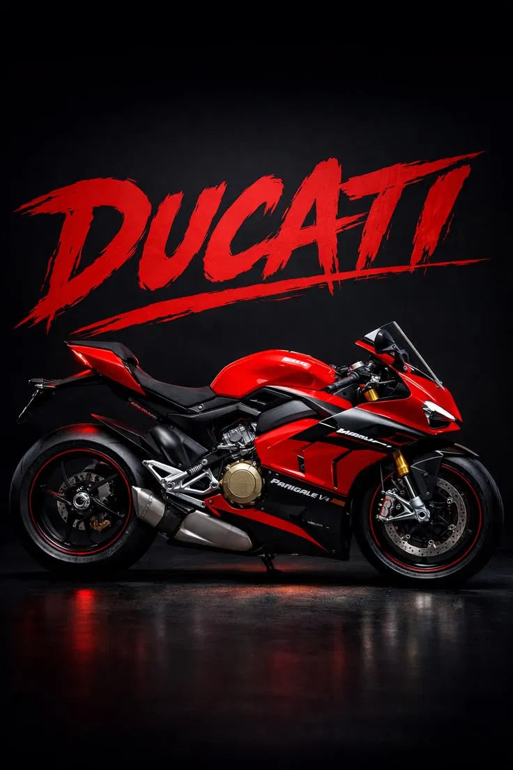 Ducati Panigale V4 Red Wall Poster