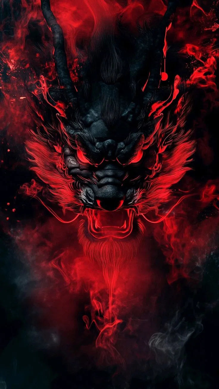 Crimson Dragon Smoke Poster