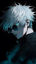 Gojo Satoru Blue Glow Anime Poster