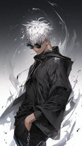 White Hair Streetwear Anime Poster