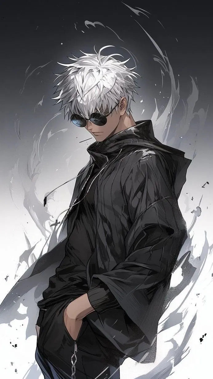 White Hair Streetwear Anime Poster