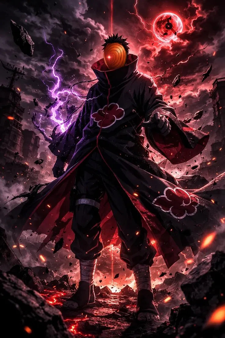 Obito Uchiha Red Moon Battlefield Poster