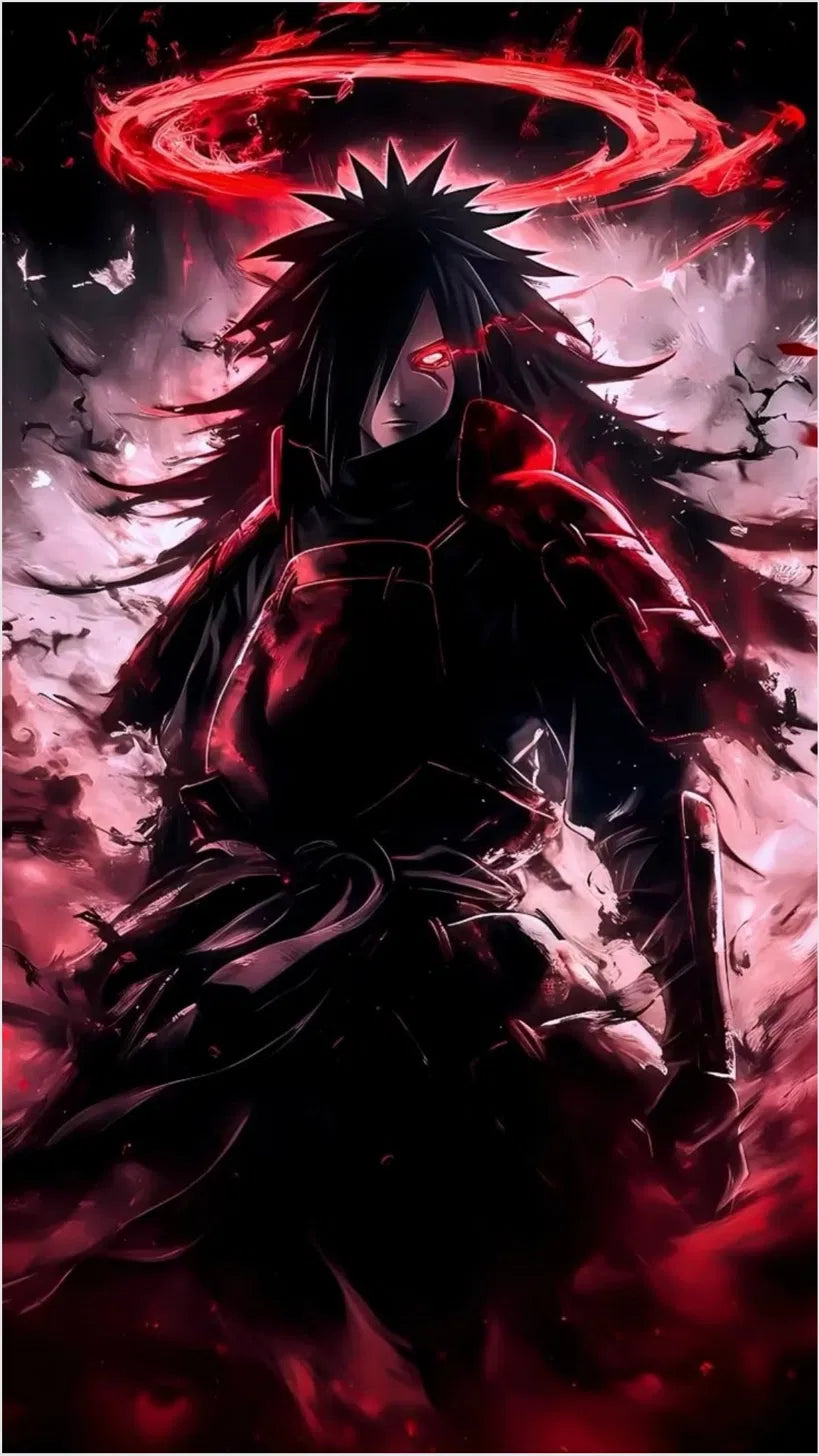 Madara Uchiha Red Glow Warrior Poster